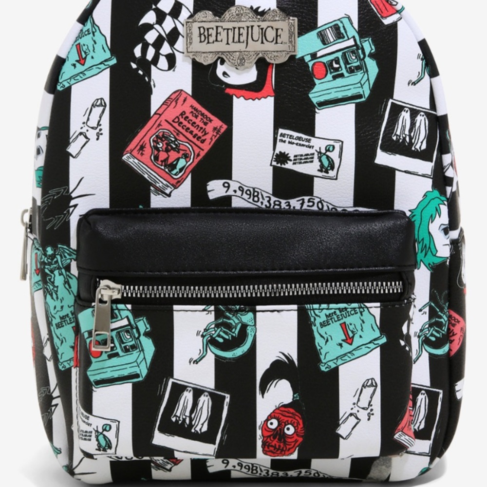 Loungefly Beetlejuice Striped Backpack